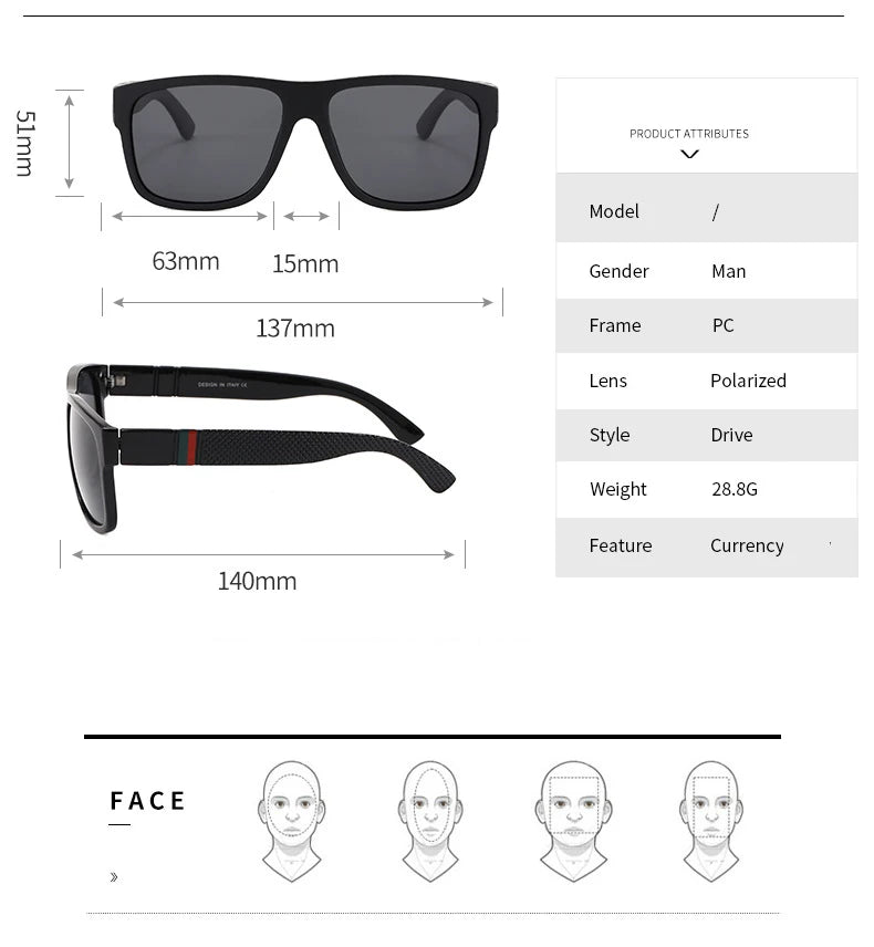 Fashion Square Polarized Sunglasses