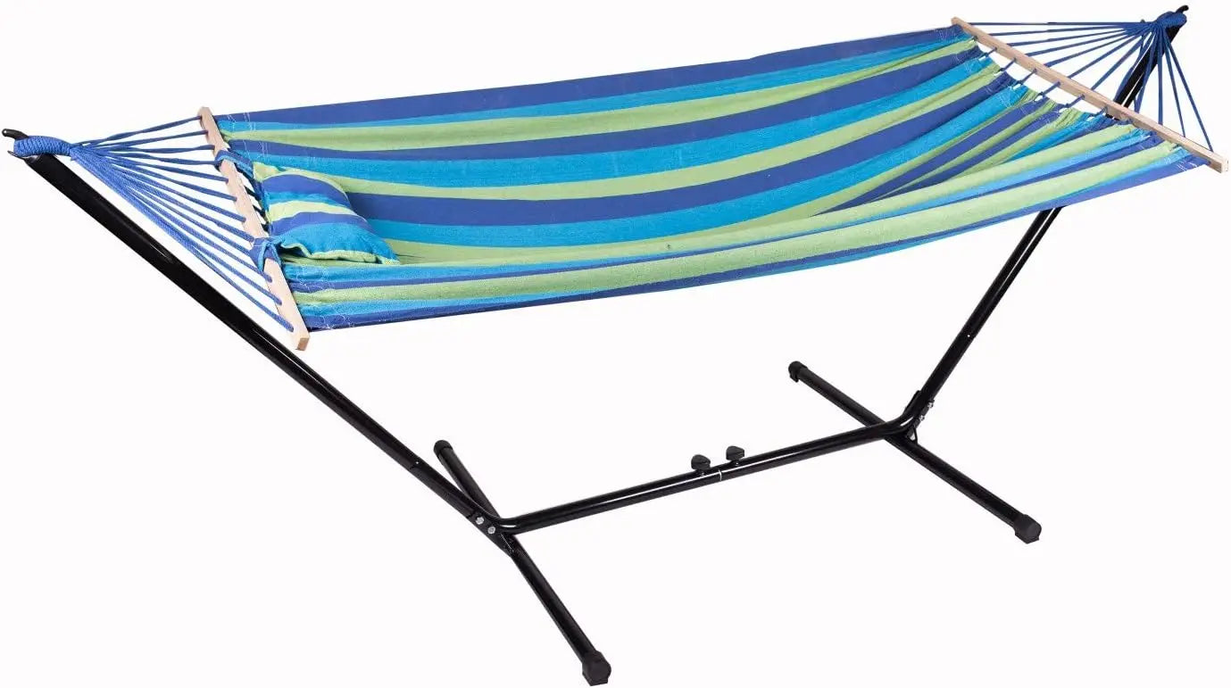Outdoor Camping Hammock with Pillow and Stand