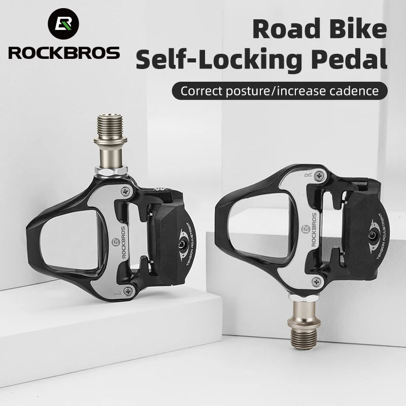 ROCKBROS SPD-Compatible Self-Locking Bike Pedals  9/16” Axle 2 Sealed Bearings Durable Aluminum for Road Cycling Bicycle Parts