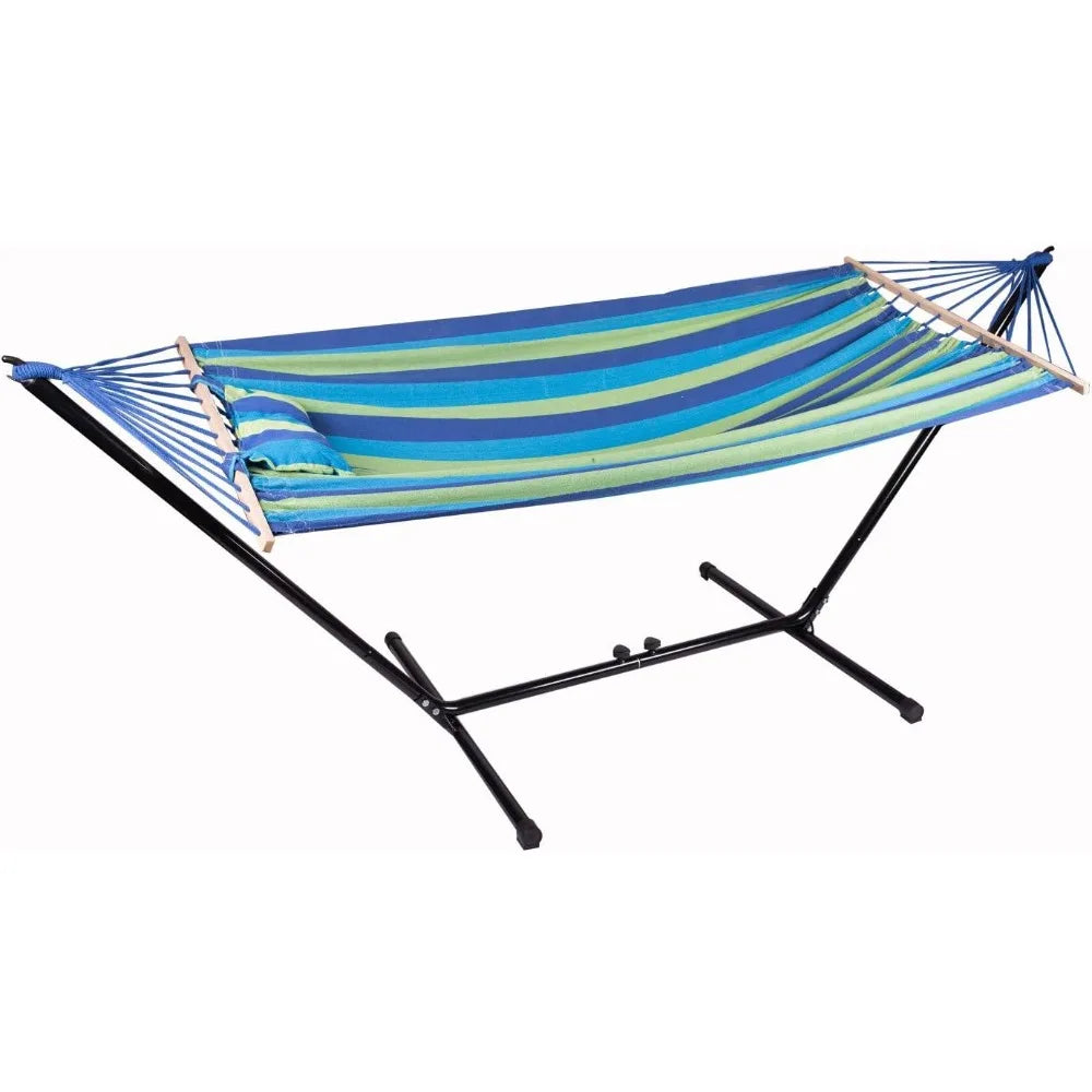Outdoor Camping Hammock with Pillow and Stand