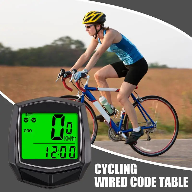 Cycling Computer Wired Speedometer Odometer Cycle Computer Bike Accessories Multi-Function Automatic Wake-Up For Mountain Road