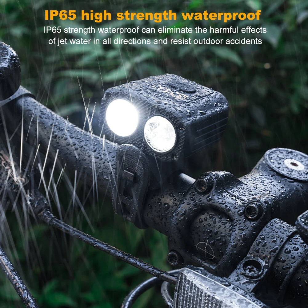 Bike Handlebar Flashlight High Beam Low Beam LED Cycling Lantern USB Charging MTB Road Bike Headlight 550LM Bicycle Accessories