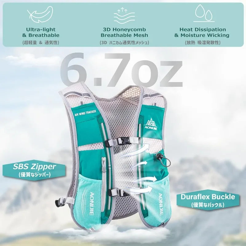Hydration Running Vest Backpack Pack 5L 5.5L for Women and Men Jogging Trail Race Marathon Cycling Hiking