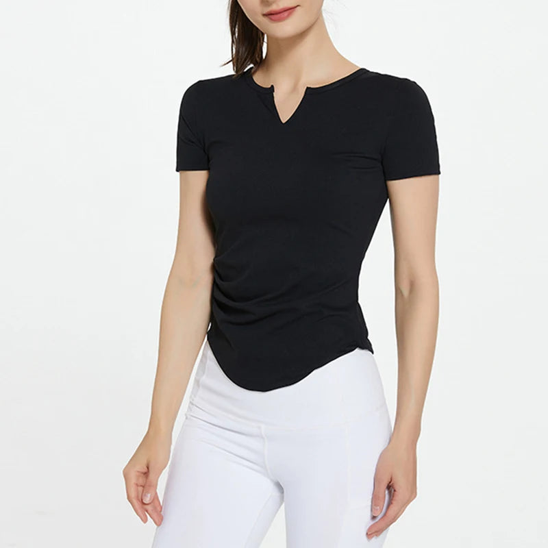 Quick-Dry Yoga T-shirt Fitness Tops Women Summer Slim Exercise Training Running Sportswear Short/Long Sleeved Crossfit Shirt